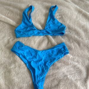 Blue Scoop-Neck Bikini Set - Women Swim